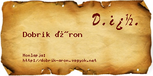 Dobrik Áron névjegykártya